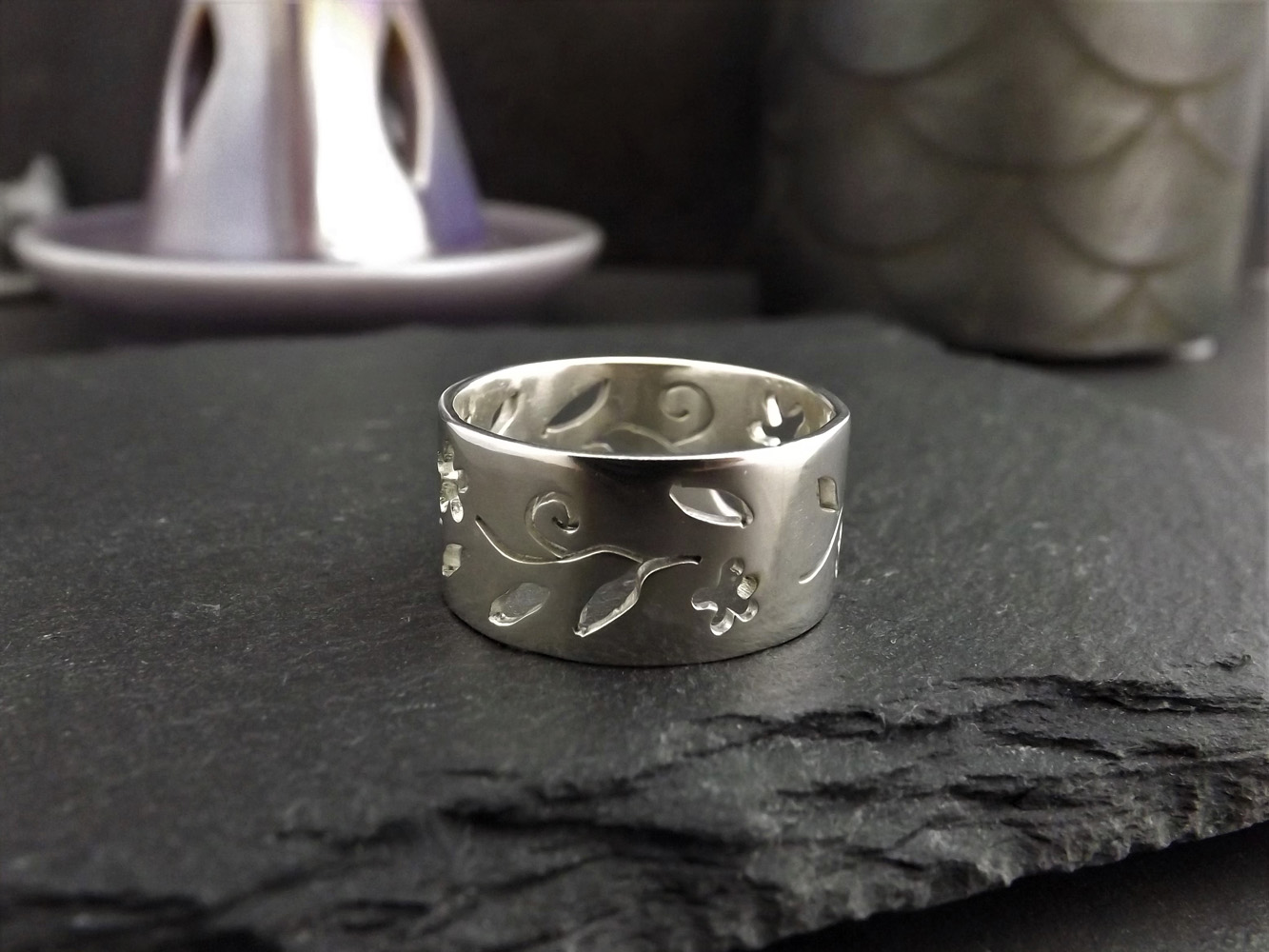 Trailing Jasmine Silver Ring size P