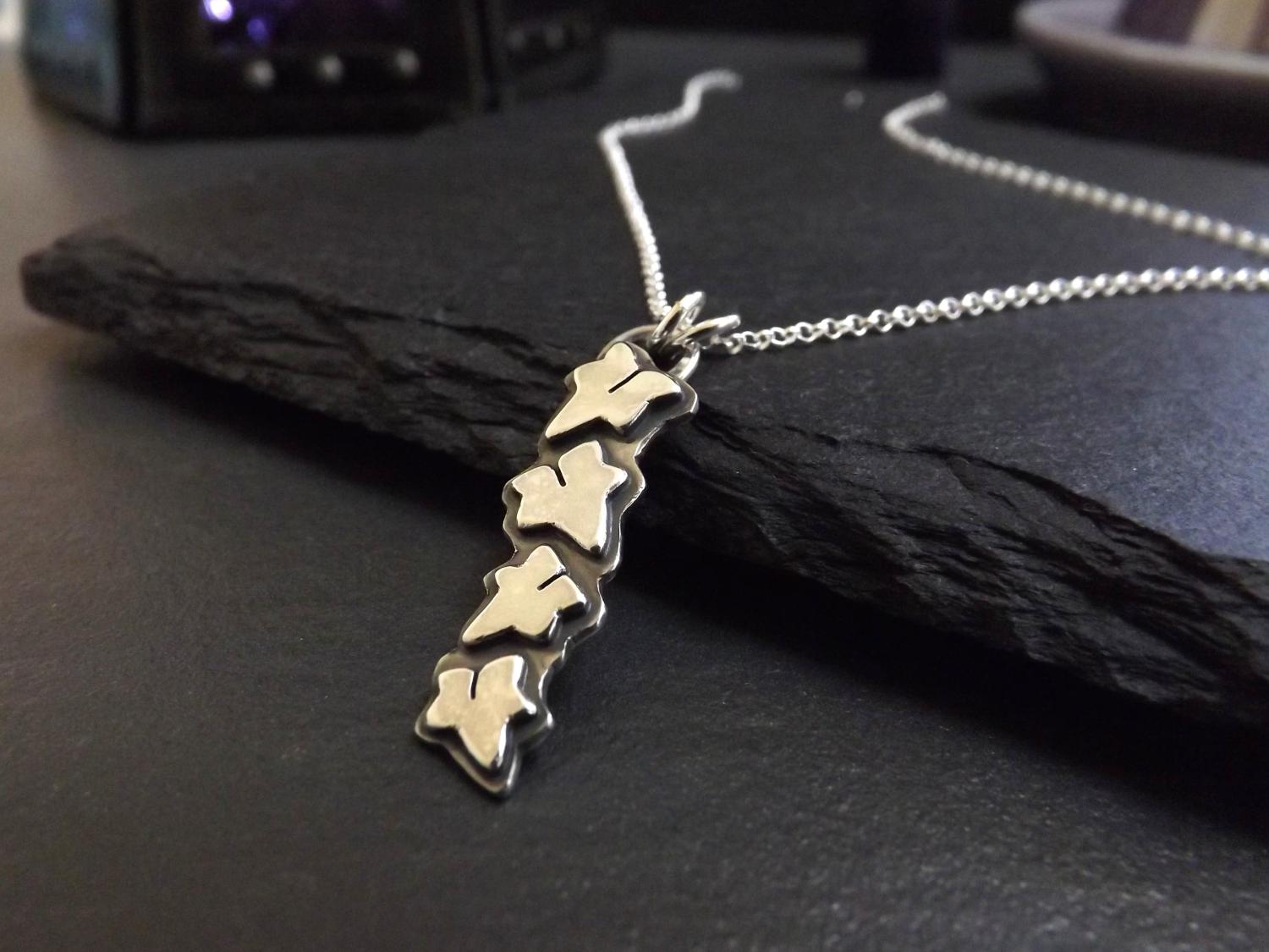 Ivy Leaf Silver Pendant Necklace