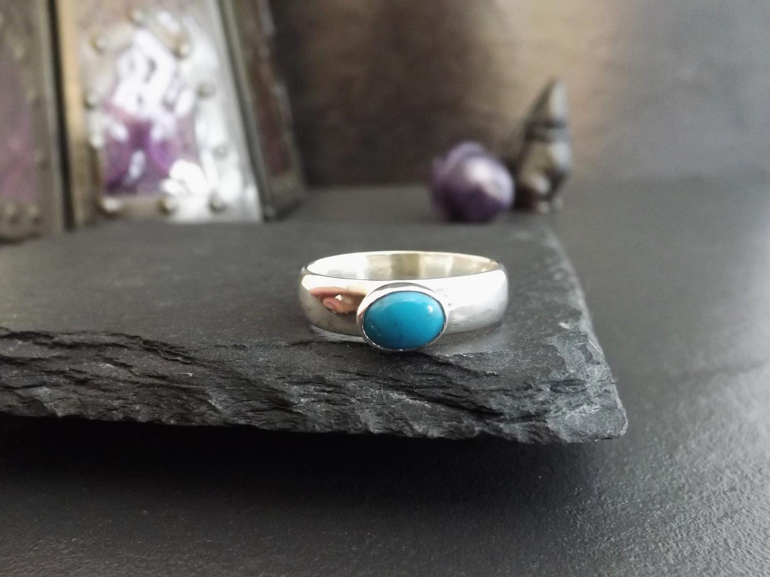 Turquoise Silver Ring size P