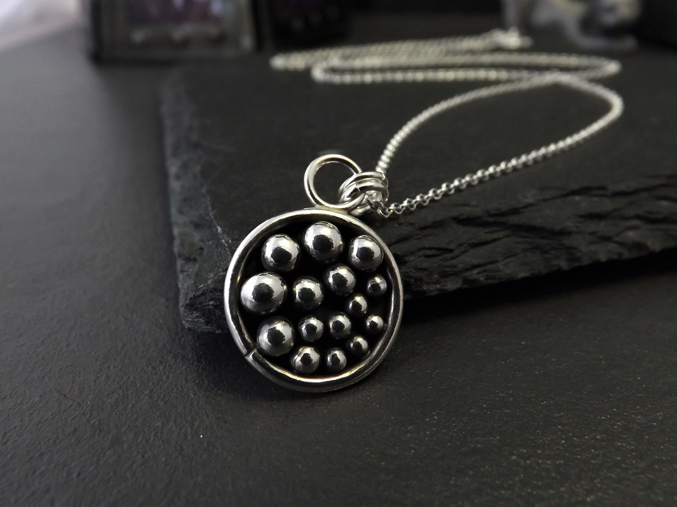 Silver Bubbles Pendant Necklace (Small)