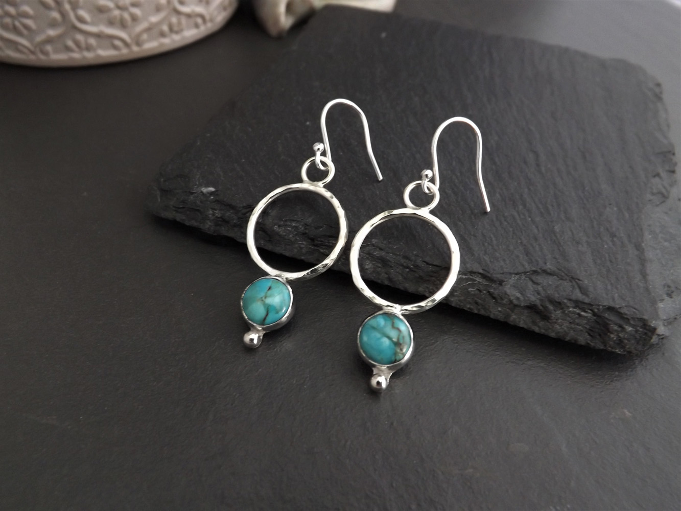 Hoops & Turquoise Earrings